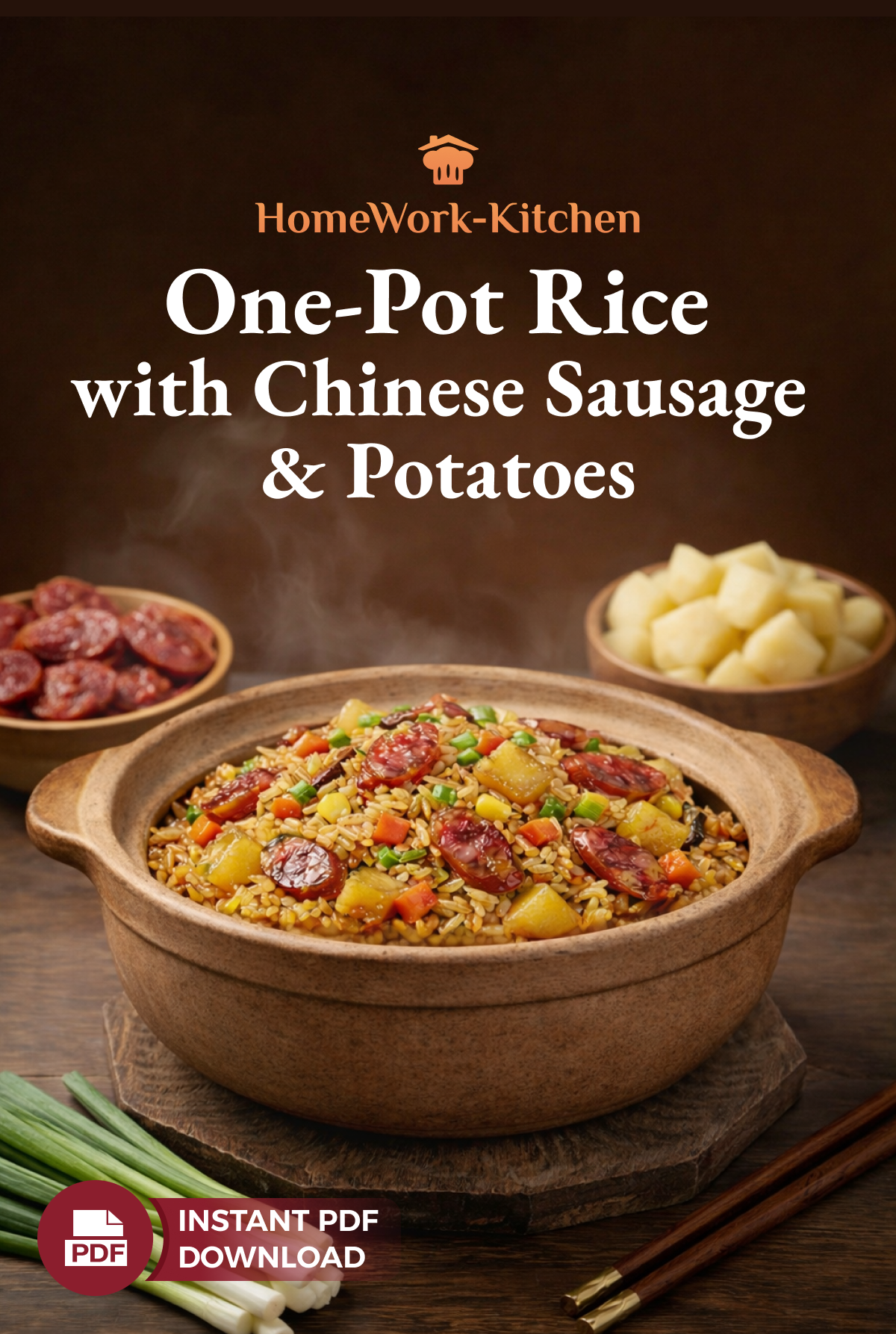 🍚 Beginner-Friendly One-Pot Rice with Chinese Sausage & Potatoes