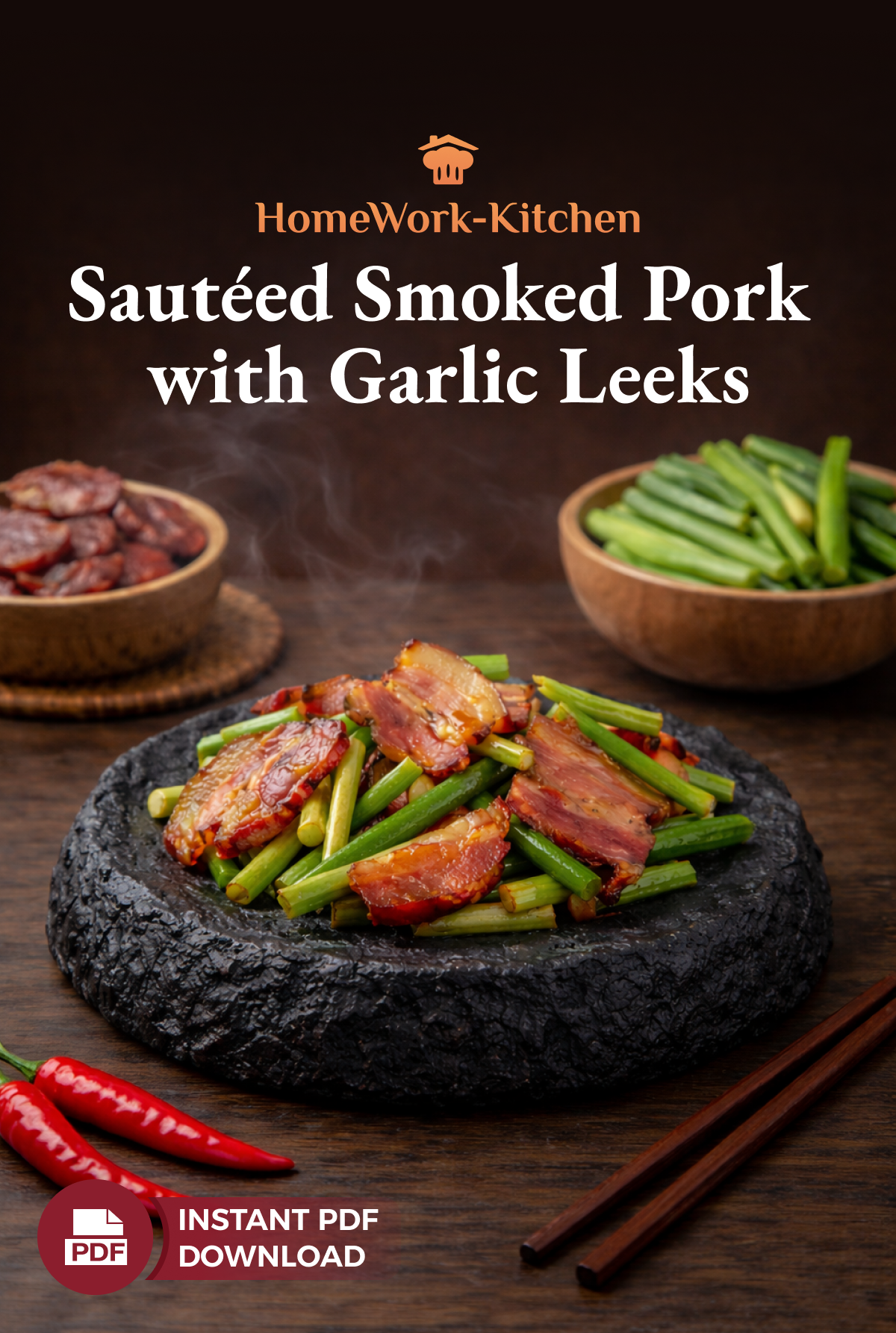 🥓 Beginner-Friendly Sautéed Smoked Pork with Garlic Leeks